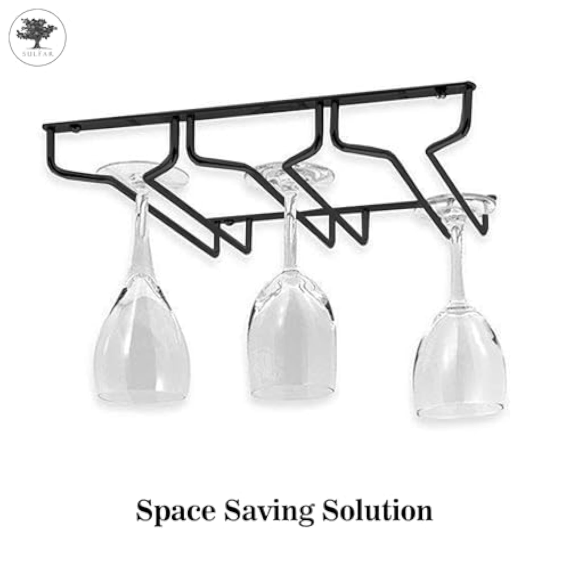 Triple Self Adhesive Wine Glass Rack