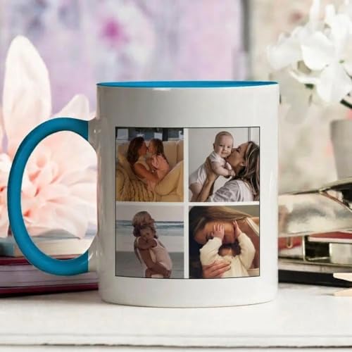 Taza personalizada para papá con collage de fotos miniatura 3