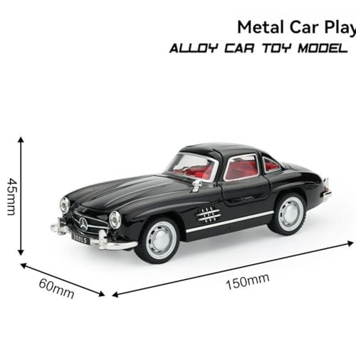 Image of Mercedes Benz 300 SL Vintage Car 1:32 Scale Model Car Exclusive Alloy Metal car Pull Back Die-cast Metal Toy Openable Doors & Light Music Best Gifts Toys【Colors as Per Stock】