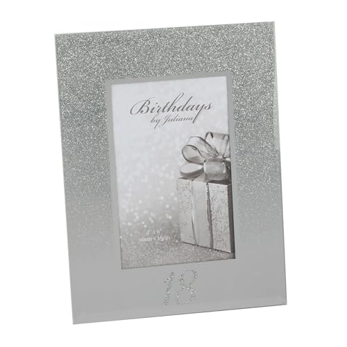 18th Birthday Photo Frame Glitter and Mirror Border 6' x 4' Picture Freestanding 8369