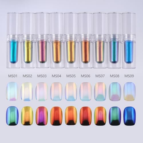 Liquid Aurora Powder Gradient Liquid Nail Powder Chrome Rainbow Mirror