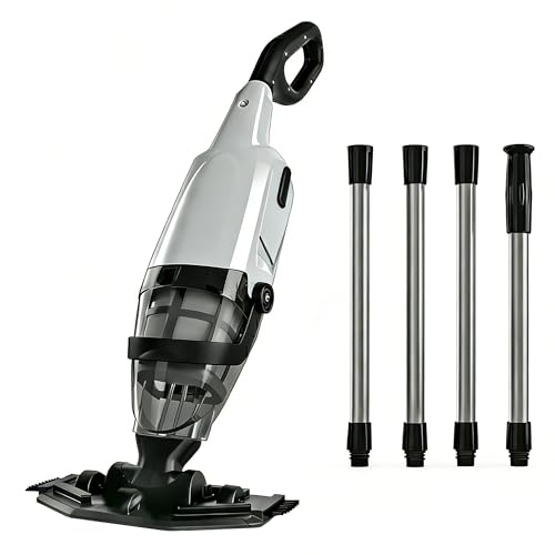Handheld Pool Vacuum for Above Ground Pool, Cordless Pool Vacuum with Section Pole, Pool Cleaner w/Powerful Suction 15 GPM, Ideal for Leaves Dirt Sand, Hot Tubs Spas Above Ground Pools Inground Pools
