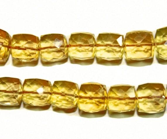Quartz champagne doré cubes facettés AA perles pour fabrication de bijoux