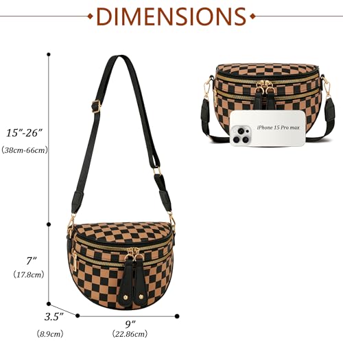 Image of KKXIU Crossbody Sling Bag for Women Trendy Fanny Pack Vegan Leather Chest Bag | Trendy