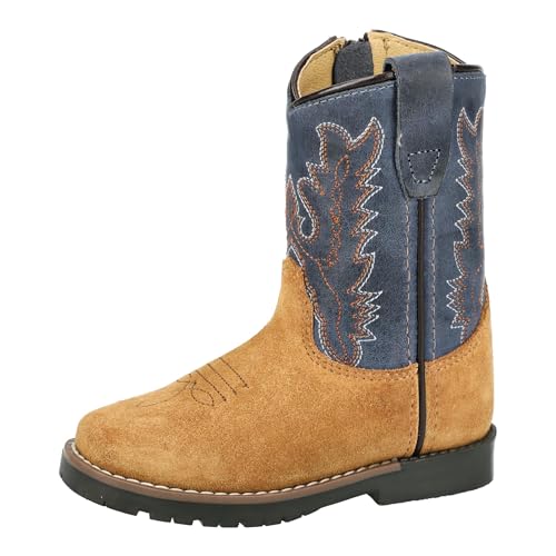 Smoky Mountain Boots Toddlers' Autry Western Boot, Tan/Blue, Medium, Size 3 US