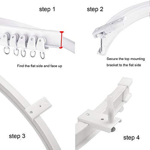 SuperMMarK 9.8 Feet Flexible Bendable Curtain Track Straight Curved Ceiling Track Set Top Side & Ceiling Mounting for L Shape U Shape Bay Windows Shower Curtains Room Divider