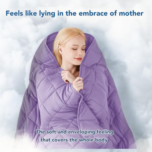 Topcee Weighted Blanket for Adults (15 lbs, 48" x 72") Twin Size Soft Cooling Heavy Blanket Sleeping, Apply to 130-160 lbs Body, Thick Breathable Blanket with Glass Bead, Easy Care