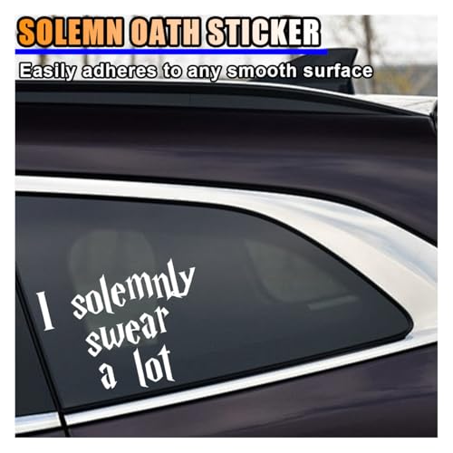 Image of BDZMC I Solemnly Swear A Lot Sticker Decal, Funny Bumper Sticker, Waterproof Vinyl Decal, Automotive Exterior Decoration Sticker Decal for Cars, Trucks, Bumpers, Laptops, Windows, Wall