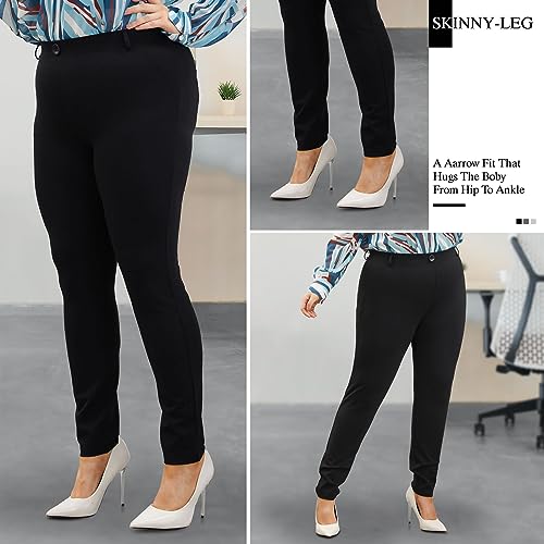 Plus Size Women's Skinny-Leg Dress Pants - High Waisted Slacks for Business Casual,Work Clothes for Office3