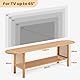 HollyHOME Fernsehschrank Lang Fernsehtisch TV Bank 2-stöckige 140cm, TV Schrank mit Rattan-Bambus TV Lowboard TV Table für Wohnzimmer und Schlafzimmer, Natürlich