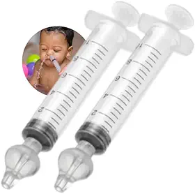 Kit Lavagem Nasal Bebê com 2 Seringas com Ponta de Silicone – Limpeza Nasal Infantil com Seringa - Limpeza Nasal Manual, Lavagem do Nariz para Bebês - Shop100