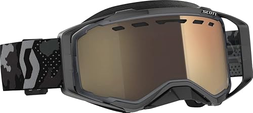 SCOTT Scott Prospect Snow Cross LS - Gafas de nieve unisex para adultos, color gris oscuro/negro/bronce sensible a la luz, cromo, talla única,
