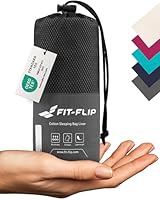 Fit-Flip Hüttenschlafsack Baumwolle - ultraleichter Innenschlafsack 325g - dünner Reiseschlafsack - kompakt, klein & seidig weich - Schlafsack Inlett mit Kissenfach - Farbe: Dunkelgrau