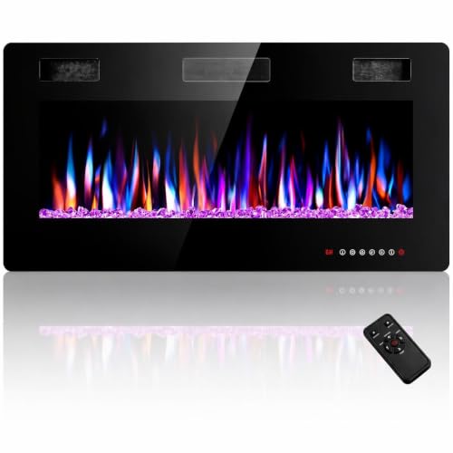 Image of Electactic 36-Inch Electric Fireplace, 12 Flame Colors, Remote Control