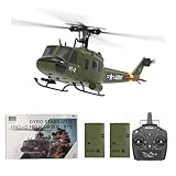 F07 UH-1ヒューイ RCヘリ, 6G ホバリング&3Dスタント飛行可能、6CH高精度操作、フライバーレス直接駆動 (ですぐ飛ばせるRTF)