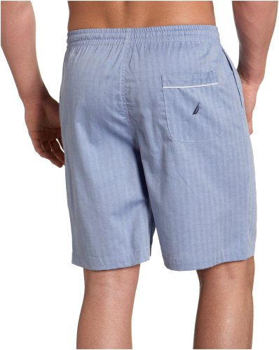 Image of Nautica Men's Soft Woven 100% Cotton Elastic Waistband Sleep Pajama Short