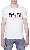 fifa 19 xbox 360 prezzo usato Materiale leggero Enigmae Gamers Dont Die We Respawn T-Shirt da Uomo Manica Corta Bianca Men White Tee 4XL