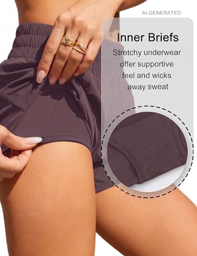 Image of BMJL Women's Athletic Shorts Running Workout Shorts Gym High Waisted Summer Short with Waistband Pocket