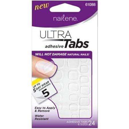 Amazon Com Nailene Ultra Adhesive Tabs For Short Nails 2 Packs Of 24 48 Count Beauty Personal Care