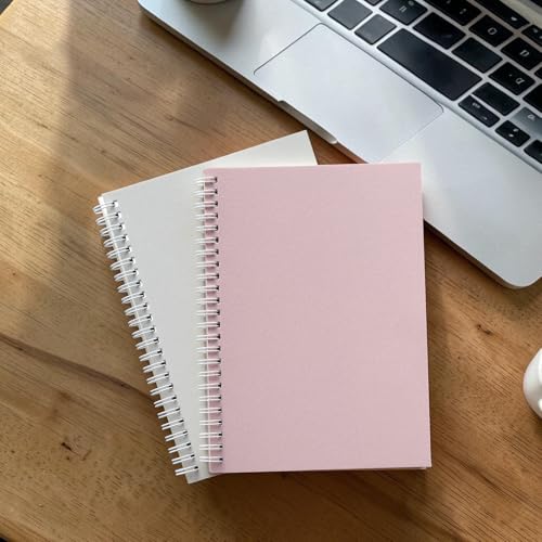 Image of INNAXA A5 College Ruled Notebook - 4 Pastel Color Pastel Pink,White,Grey,Green - 60 Sheets (120 Pages) per Notebook - Premium Ruled Lined Journal Set for Office, College, and Professional Note-Taking (Pack-4)