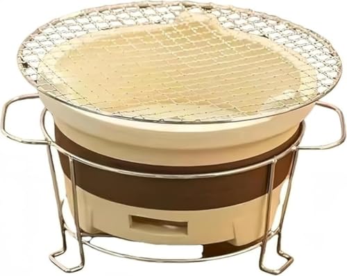 Rutexc 珪藻土で作られたこの丸型チャコールグリルは、お茶やバーベキューに最適です。304グリッドグリルとバーナーラックを備えたゆったりとしたサイズです。