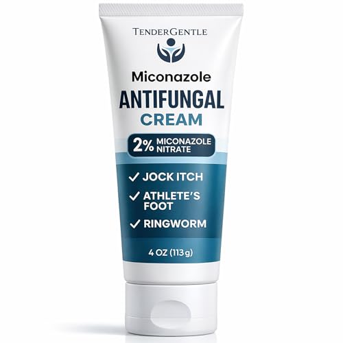 TenderGentle Miconazole Antifungal Cream for Skin - 4 oz of Miconazole Nitrate for Jock Itch, Athlete's Foot, Itching, and Ringworm