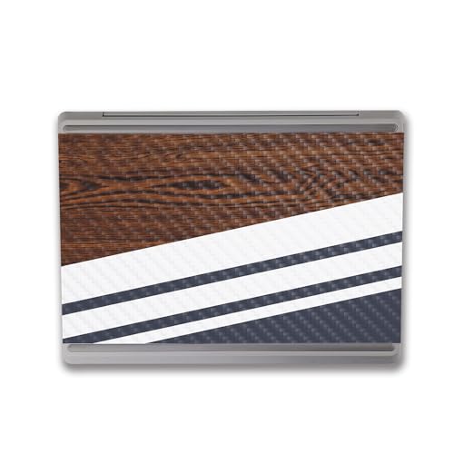 Image of MightySkins Carbon Fiber Skin Compatible with Microsoft Surface Laptop Go 3 (2023) Full Wrap Kit - Wood Formal | Protective, Durable Textured Carbon Fiber Finish | Made in The USA