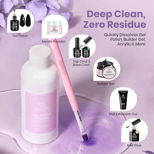 Image of Beetles Nail Art Brushes Cleaner and Conditioner 85ml /2.87 Fl.Oz Nail Brush Restorer Quick Clean Break in Manicure Brush of Gel Polish, Nails Extension Gel, Dip Powder, Acrylic Builder DIY and Salon
