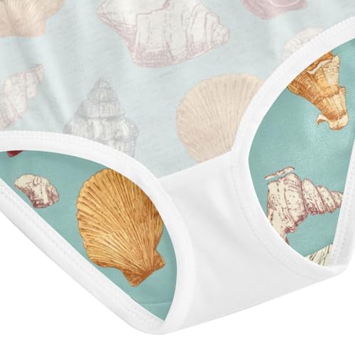 ZZKKO Ocean Shell Girls Underwear Toddler Panties for Girls Comfort Brief Size 2T-8Y4