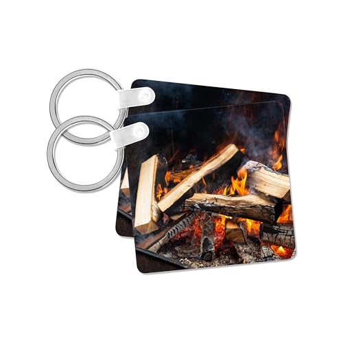 3dRose, Burning firewood in an open stove. Yellow and orange