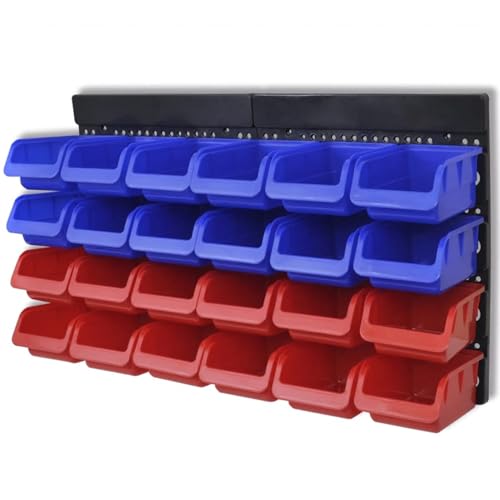 Gecheer pcs Blue & Red Wall Mounted Garage Tool Organiser Storage Box Model141401