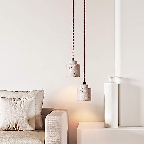 Lámpara de travertino de 2 luces ideal para iluminar la isla de tu cocina con estilo rústico 7