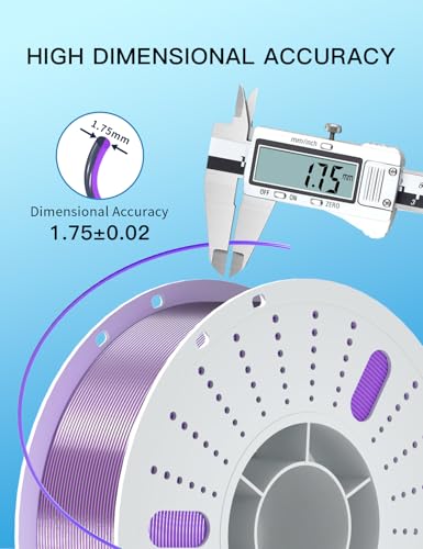 Image of PINBALL Silk PLA 3D Printer Filament 1.75mm Shiny Silk Dual Color Filament 3D Printing PLA Filament Dimensional Accuracy + /- 0.02mm 1 KG Silk Dual Color Black-Purple