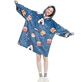 FELOVE Duża bluza-koc dla dorosłych z flaneli, miękka ocieplana bluza z kapturem, jeden rozmiar uniwersalny, wiele kolorów do domu i na wycieczki