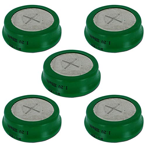 5 pilas recargables NiMH 1.2V 320mAh tipo botón miniatura 1