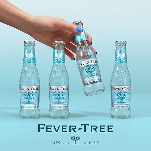 Image of Fever-Tree Mediterranean Tonic Water - Premium Mixer for Cocktails and Mocktails, 6.8 fl oz Bottles, Pack of 24 - Naturally Sourced, Non-GMO