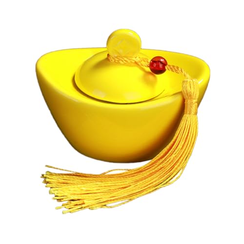 HOMOBABE Portable Tea Can Ceramic Material Ingot Shape Design for Sealing Tea Storage for Home Kitchen Organization