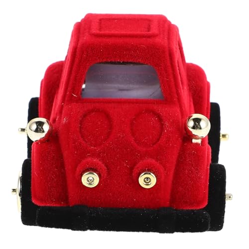 GLEAVI Scatola Porta-anelli a Forma di Auto D’epoca in Peluche Interno in Velluto, Organizer Portagioielli per Orecchini e Anelli, Custodia Regalo per Proposta di Matrimonio e Festa