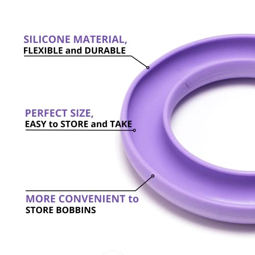 Image of 4 Pack Round Bobbin Holder Bobbin Organizer Bubbin Organizer Keeper for Metal or Plastic Sewing Machine Rings Silicone Sewing Tools Handicraft Ring Keeper