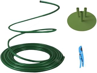Flexible Tube for Artificial Flowers, Tube Pipe for Fake Flowers, Prop Building, Balloon Arches, Pipe Stem Tubing for Floral Wedding Decor, DIY Arts (Green(16ft+1Scissor+1Green base))