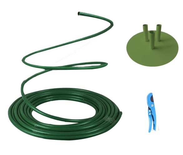 Flexible Tube for Artificial Flowers, Tube Pipe for Fake Flowers, Prop Building, Balloon Arches, Pipe Stem Tubing for Floral Wedding Decor, DIY Arts (Green(16ft+1Scissor+1Green base)) by LCREATE LCREATE LCREATE - Used condition - US$30.51
