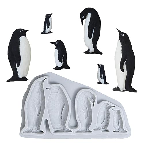 Moldes de hielo lindos | Molde de pingüino resistente al calor - Bandeja de hielo de pingüino 3D con forma divertida para cubitos de hielo, caramelos, chocolate, cócteles y Mayjai