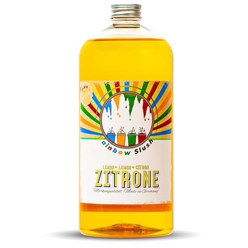 Jarabe de Slushy Arcoíris Sin AZO ni Glicerina | Botella de 1 Litro | Limón Cítrico | Concentrado para Máquina de Slushy, Máquinas de Hielo, Máquinas de Bebidas 1:5 hasta 1:20