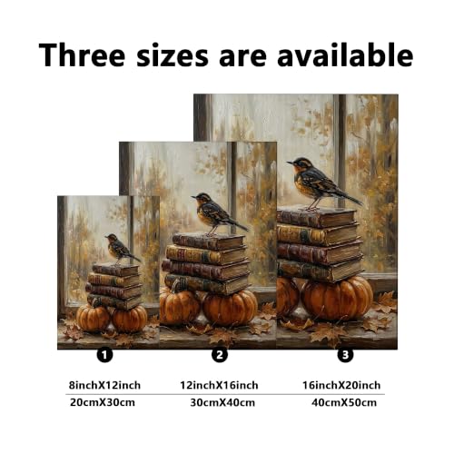 Lienzo de calabazas de otoño ideal para decorar un salón rústico y acogedor de 40x50 cm 6