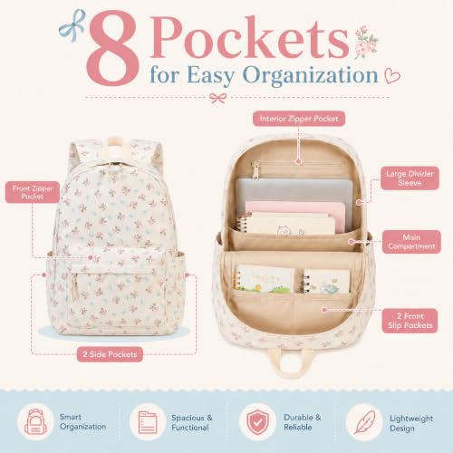Image of Girls Backpack for Kids Elementary Bookbag Girly School bag Children Laptop Bag