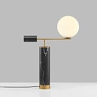 Vista 2 de Desk Lamps For Home Office, Marble with Copper Metal Detail Table Lamps or Bedside Lights,Eye-protection,Night Light,Modern LED Desk Lamp
