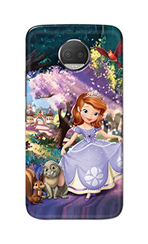 Image of PRINTFIDAA Cartoon Little Girl with Crown and Pet Animals Printed Designer Hard Case for Motorola Moto G5S Plus (5.5 inch), XT1803, XT1805, XT1806, XT1804 Back Cover -(e) RPM1008