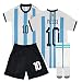 2016 Messi #10 Barcelona Away Jersey & Shorts for Kids and Youths Color Green ((11-13 Years Old))