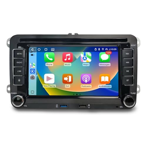 Prideoy Autoradio pour VW Golf 5 Golf 6 Polo Touran Passat Tiguan, écran 7 Pouces Bluetooth DSP FM USB RDS SWC Mirror Link pour iOS/Android+Canbus