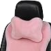 MLOVESIE Fluffy Car Headrest Pillow Furry Long Wool Lumbar Auto Head Neck Support Pillow Cushion Natural Luxury Fur Warm Soft Comfort Winter